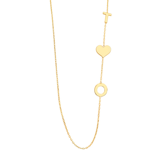 925 Sterling Silver Sideways Initials Necklace