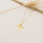 925 Sterling Silver Name Cross With Birthstones Necklace