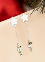 925 Sterling Silver Christmas Tree Dangle And Drope Earrings