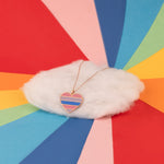 925 Sterling Silver Bisexual Pride Flag Necklace
