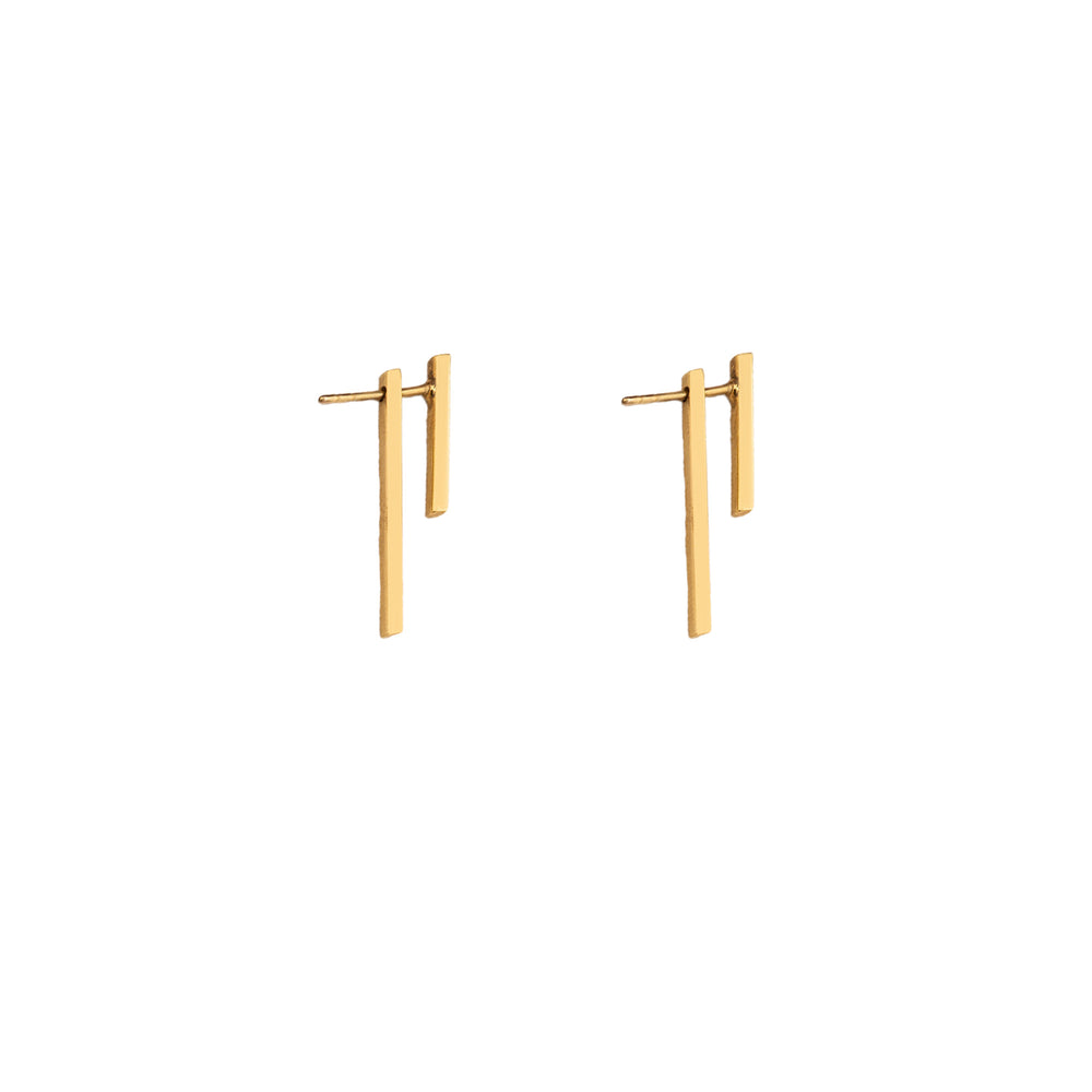 925 Sterling Silver Double Bar Ear Jacket Earrings