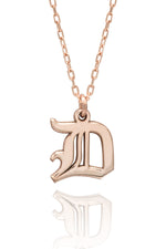 925 Sterling Silver Old English Inital Necklace