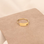 925 Sterling Silver Rectangular Shape Letter Rıng