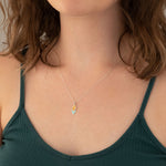 925 Sterling Silver Enamel Diamond And Triangle Necklace