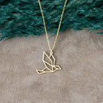 925 Sterling Silver Origami Bird Necklace