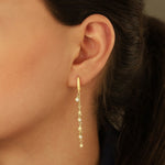 925 Sterling Silver Threader Stars Hoop Earring(Zi̇nci̇ri̇ Cs40108)