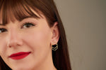 925 Sterling Silver Double Hexagon Stud Earring