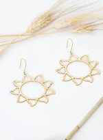 925 Sterling Silver Hoop Sun Earring