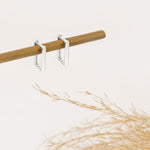 925 Sterling Silver Minimalist Rectangle Hoop Earrings