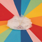 925 Sterling Silver Transgender Flag Rainbow Necklace
