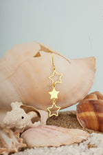 925 Sterling Silver Triple Star Drop Earrings