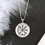 925 Sterling Silver Vegvisir Rune Necklace