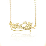 925 Sterling Silver Personalized Name Necklace With Angel