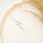 925 Sterling Silver Vertical Name Necklace