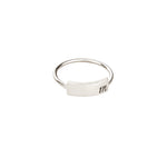 925 Sterling Silver Rectangular Shape Letter Rıng