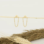 925 Sterling Silver Figaro Chain Triangle Stud Earring,