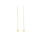 925 Sterling Silver Threader Hollow Cross With Heart Earring (Zi̇nci̇ri̇ Cs40001)