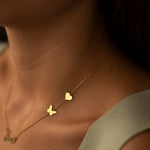 925 Sterling Silver Personalized Name Necklace With Heart And Butterfly
