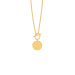 925 Sterling Silver Circle And Bar Y Necklace