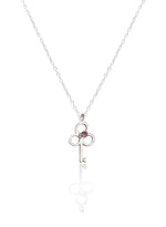 925 Sterling Silver Key Necklace With Birthstone