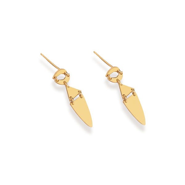 925 Sterling Silver Danglıng Geometrıc Shaped Earrıngs