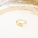 925 Sterling Silver Wrap Adjustable Arrow Ring