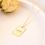 925 Sterling Silver Personalized Custom Name Rectangle Bar Necklace