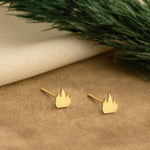 925 Sterling Silver Fire Flame Stud