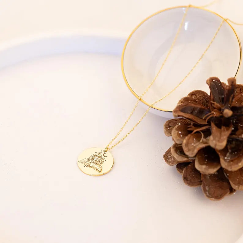 925 Sterling Silver Altın Kale Necklace