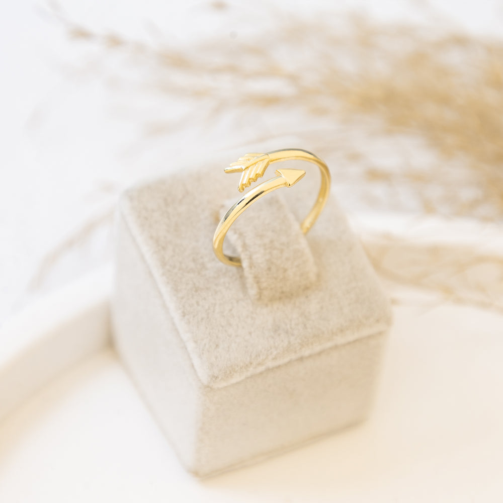 925 Sterling Silver Wrap Adjustable Arrow Ring