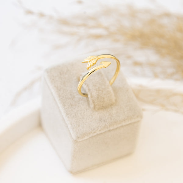 925 Sterling Silver Wrap Adjustable Arrow Ring