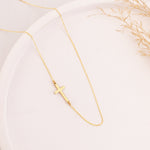 925 Sterling Silver Sideways Cross Necklace