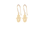 925 Sterling Silver Hand Of Hamsa Earrings
