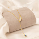 925 Sterling Silver Wing Lariat Necklace