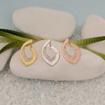 925 Sterling Silver Crystal Pave Ucu Sivri Uzay Yolu Earrings