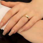 925 Sterling Silver Diamond Signet Ring