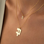 925 Sterling Silver Personalized Puzzle Necklace