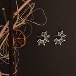 925 Sterling Silver Enamel Spider Web Studs