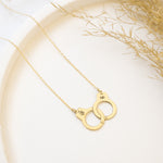 925 Sterling Silver Handcuff With Initial Necklace