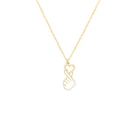925 Sterling Silver Korean Love Heart Necklace