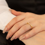 925 Sterling Silver Solitaire Crystal Pave Bar Ring Square