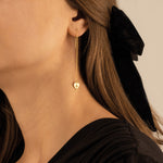 925 Sterling Silver Threader Hollow Cross With Heart Earring (Zi̇nci̇ri̇ Cs40001)