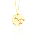 925 Sterling Silver Cracked Kintsugi Necklace