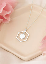 925 Sterling Silver Double Hexagon Pendant