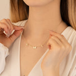 925 Sterling Silver Initial Letter Necklace With Butterfly