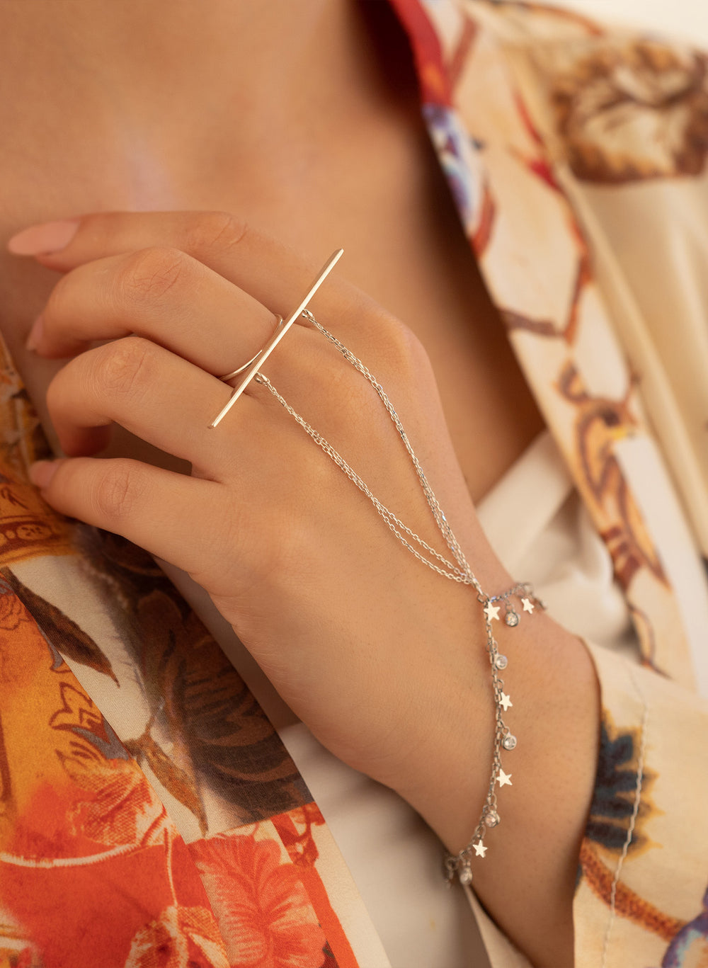 925 Sterling Silver Hand Chain Bracelet(Zi̇nci̇ri̇ Cs40108)