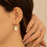925 Sterling Silver Oval Initial Earrings