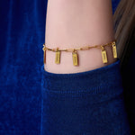 925 Sterling Silver Paperclip Name Charm Bracelet