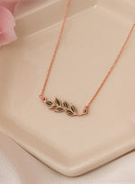 925 Sterling Silver Enamel Branch Necklace