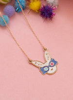 925 Sterling Silver Enamel Easter Bunny Necklace